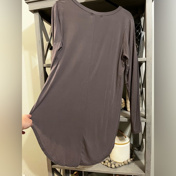 Rae Mode Tunic Womens Medium High Low Long Sleeve Purple/ Gray size medium - Picture 3 of 5
